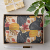 Zwarte katten en pompoenen tissuepapier (Geschenk)
