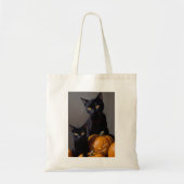 Zwarte katten en pompoenen tote bag (Voorkant)