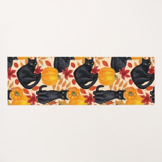 Zwarte katten en pompoenen yogamat (Achterkant (horizontaal))