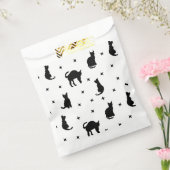 Zwarte katten en sterren Halloween Bedankzakje (Gezegeld)