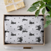 Zwarte katten en sterren Halloween Tissuepapier (Geschenk)