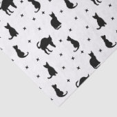 Zwarte katten en sterren Halloween Tissuepapier (Detail)