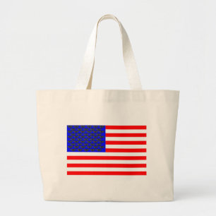 Zwarte katten en strips grote tote bag
