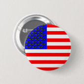Zwarte katten en strips ronde button 5,7 cm (Voorkant /achterkant)