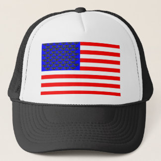 Zwarte katten en strips trucker pet