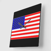 Zwarte katten en strips vierkante klok (Hoek)