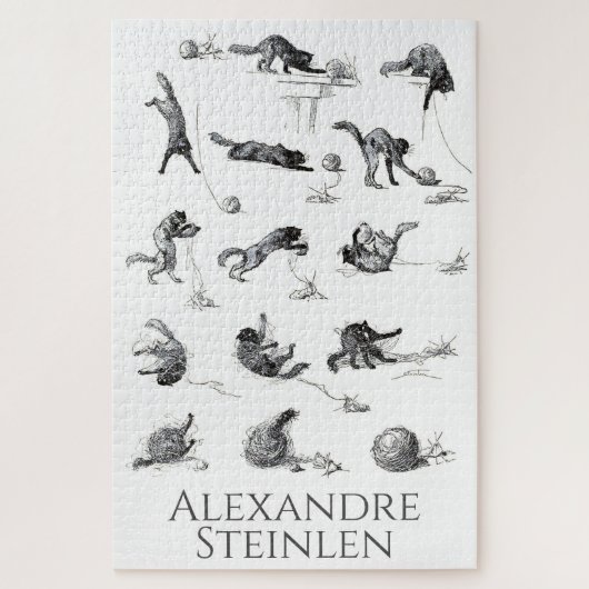 Zwarte katten- en woolen-garen, Alexandre Steinlen Legpuzzel (Verticaal)