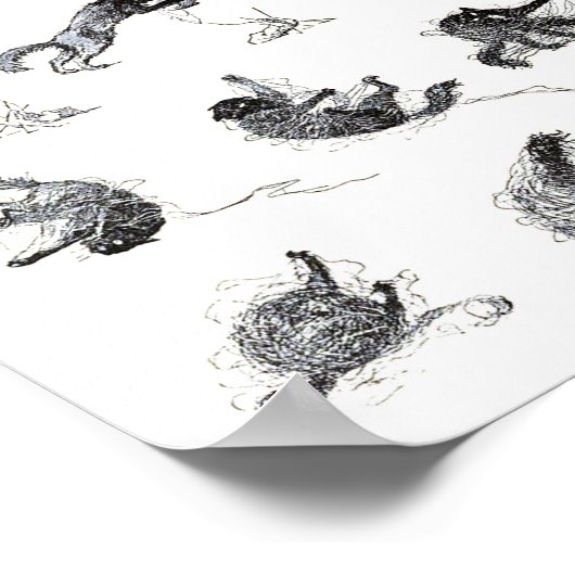 Zwarte katten- en woolen-garen, Alexandre Steinlen Poster (Hoek)