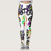 Zwarte Katten feest Leggings (Voorkant)