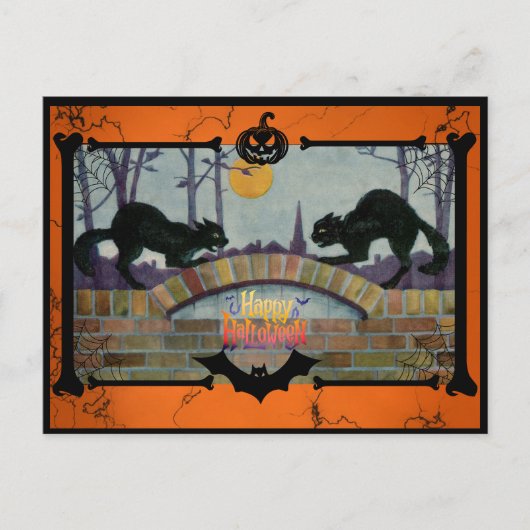  zwarte katten feestdagenkaart (Voorkant)