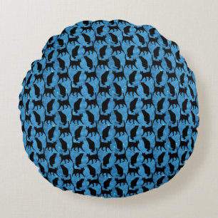 Zwarte katten Fijne Halloween Kattenliefhebber Rui Rond Kussen