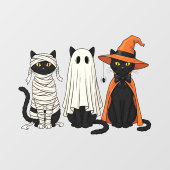 Zwarte katten geesten Halloween Raamsticker (Vel)