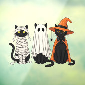 Zwarte katten geesten Halloween Raamsticker (Vel 3)
