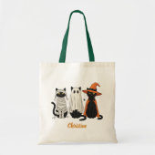 Zwarte katten geesten Halloween Tote Bag (Voorkant)