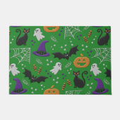 Zwarte katten geesten vleermuizen groen patroon Ha Deurmat (Voorkant)
