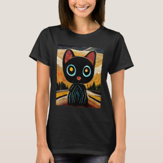 Zwarte katten geïnspireerd door moderne kunstenaar t-shirt