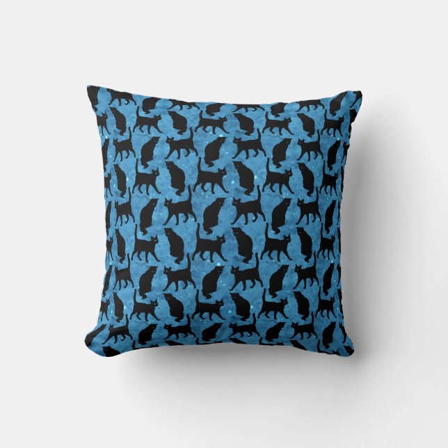 Zwarte Katten Gelukkig Halloween Kattenliefhebber  Kussen (Voorkant)