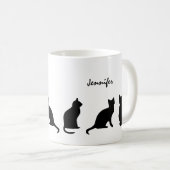 Zwarte katten, gepersonaliseerd koffiemok (Voorkant rechts)