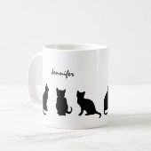 Zwarte katten, gepersonaliseerd koffiemok (Voorkant links)