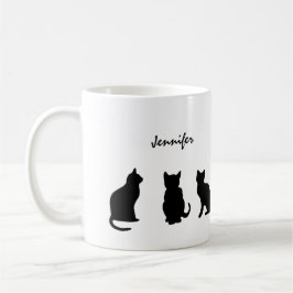 Zwarte katten, gepersonaliseerd koffiemok
