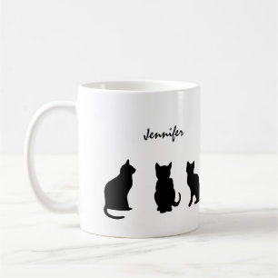 Zwarte katten, gepersonaliseerd koffiemok