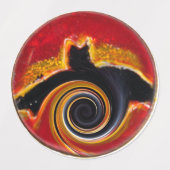 Zwarte katten, griezelige vleermuizen Halloween ge Labels (Design 2)