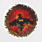 Zwarte katten, griezelige vleermuizen Halloween ge Labels (Design 1)