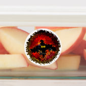 Zwarte katten, griezelige vleermuizen Halloween ge Labels (Aangebracht)