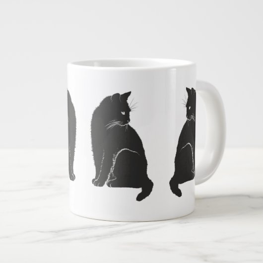 Zwarte katten grote koffiekop (Voorkant rechts)