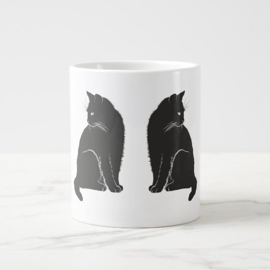 Zwarte katten grote koffiekop (Voorkant)