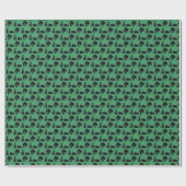 Zwarte katten Halloween Heksencat Pixel Art Patroo Cadeaupapier (Vlak)