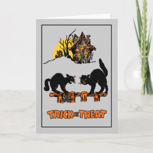  zwarte katten Halloween Kaart
