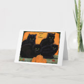 Zwarte katten Halloween kaart (Voorkant)