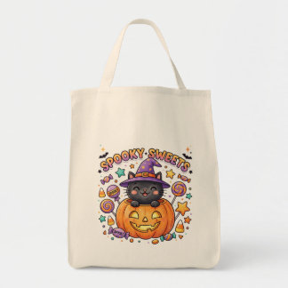Zwarte Katten Halloween Trick-or-Treat Zak Tote Bag