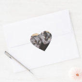Zwarte katten hart sticker (Envelop)