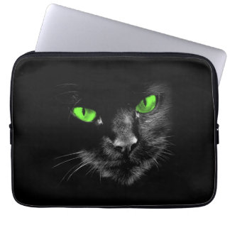 Zwarte katten heersen - Groene ogen Laptop Sleeve