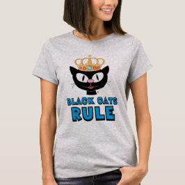 Zwarte katten heersen kattenliefhebber t-shirt