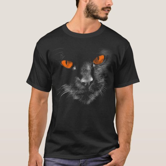 Zwarte katten heersen - Oranje ogen T-shirt (Voorkant)