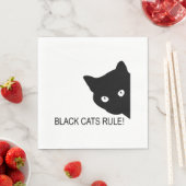 Zwarte katten heersen servet (Insitu)