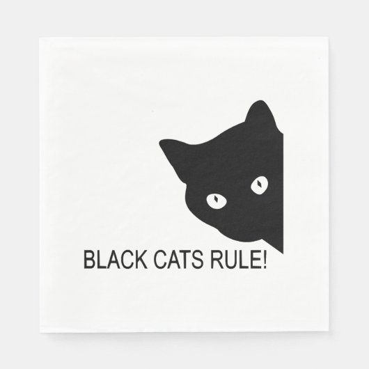 Zwarte katten heersen servet (Voorkant)