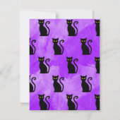 Zwarte katten heksige Halloween vrijgezellenfeest Kaart (Achterkant)