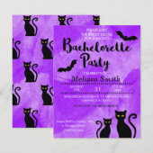 Zwarte katten heksige Halloween vrijgezellenfeest Kaart (Voorkant / Achterkant)