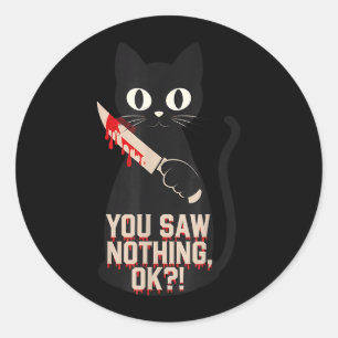 Zwarte Katten Horror Griezelen Gotisch Halloween K Ronde Sticker