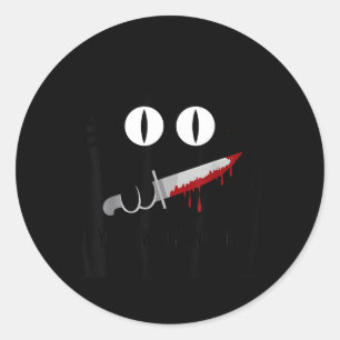 Zwarte katten horror spooky gotisch Halloween kata Ronde Sticker