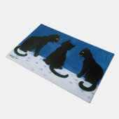 Zwarte katten in de sneeuw, Louis Wain Deurmat (Schuin)