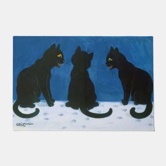 Zwarte katten in de sneeuw, Louis Wain Deurmat (Voorkant)
