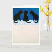 Zwarte katten in de sneeuw, Louis Wain Kaart (Gele Bloem)