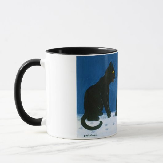 Zwarte katten in de sneeuw, Louis Wain Mok (Links)