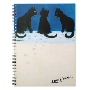 Zwarte katten in de sneeuw, Louis Wain Notitieboek