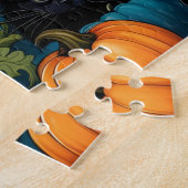 Zwarte katten in een pompoenpleister - Halloween Legpuzzel (Zijkant)